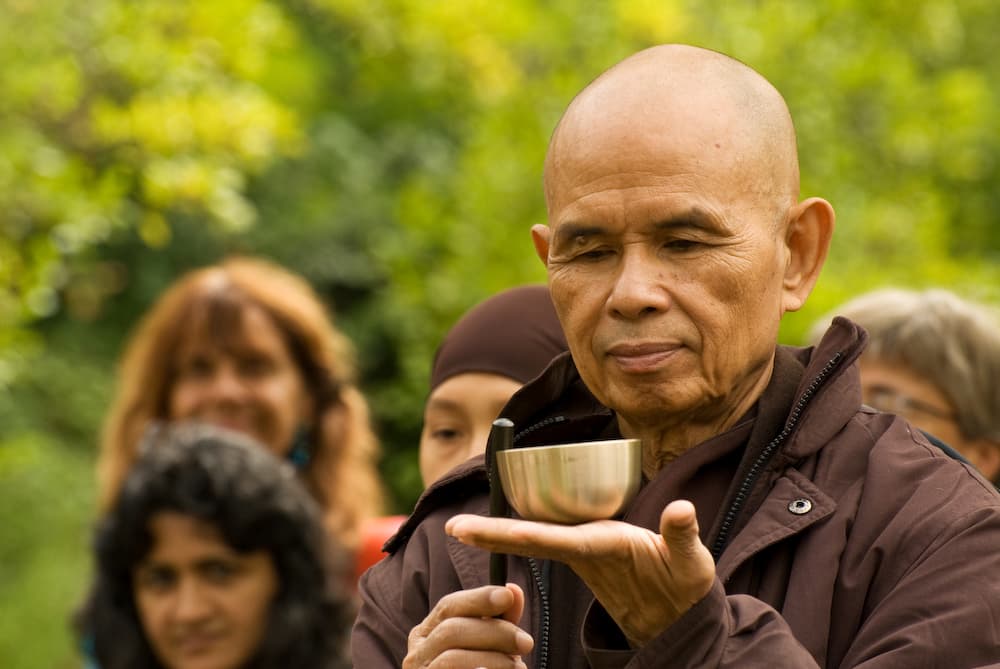 Zen Master Thich Nhat Hanh inviting the bell of mindfulness